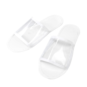 Тапочки одноразовые SMZ ЭВА Водолей 2,5 мм с прозрачным открытым мысом белые