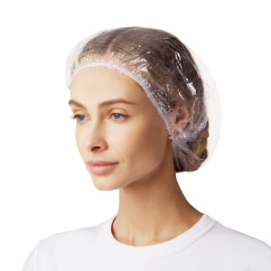 Шапочка для душа прозрачная в евроблоке
