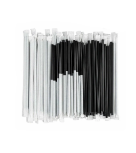 Трубочки в индивидуальной упаковке черные 7х210 250 шт.